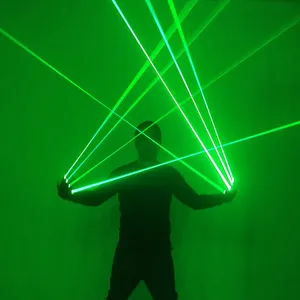 Green Laser Gloves 523nm Big Beam Lazer Dancing Stage Glove Glasses LED Flash Finger Palm Light Dress Up LED Robot Suit