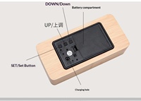 Jam Alarm Mekanik Kayu Kreatif dengan Layar LED Digital Bercahaya, Termometer, Kalender, Penunjuk Suhu, dan Fitur Senyap untuk Meja Samping Tempat Tidur
