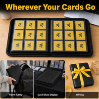 Carpeta para Tarjetas de 9 Bolsillos, de Cuero PU, con Cierre, Carga Lateral, para 360 Tarjetas TCG, Tarjetas Deportivas, Hojas Sueltas, Doble Cara