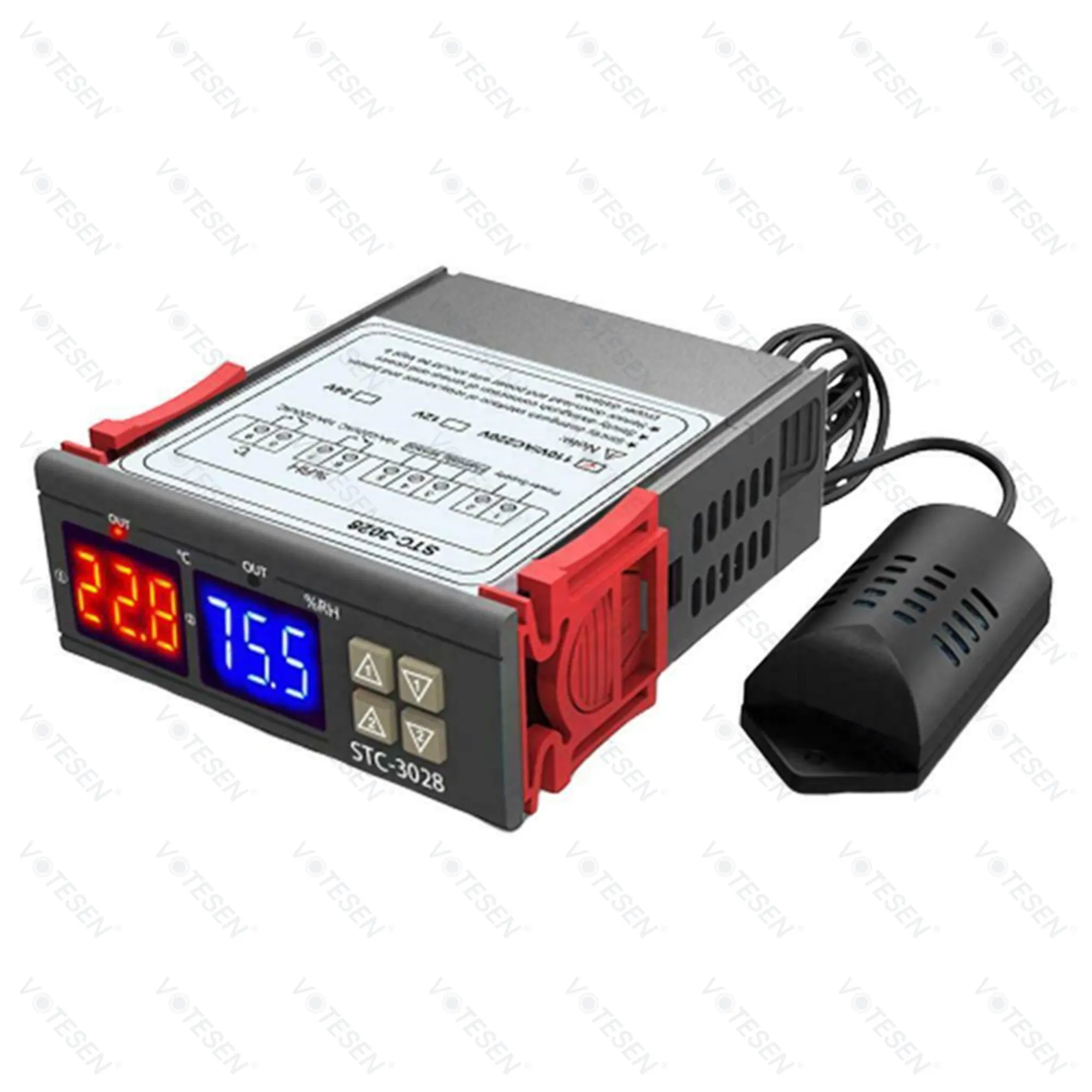 STC-3028 Digital controlador de temperatura de humedad LED Dual AC110-220V