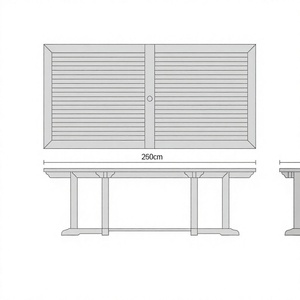 <b>Modern</b> Solid Teak Wood Rectangular Outdoor <b>Dining</b> <b>Table</b> Durable - Product Image 2