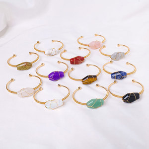 All'ingrosso pietra di cristallo naturale guarigione dorato filo di ametista bara braccialetto fatto a mano di cristallo lucido bracciale per i regali - Product Image 6