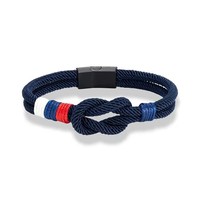 Dernier populaire fait à la main décontracté concentrique noeud tressé Milan corde cordon chaîne fermoir drapeau Bracelet cadeau amitié Couple bijoux