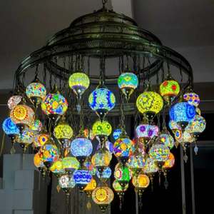 Pendentif arabe coloré <span class=keywords><strong>verre</strong></span> lanterne lustre décor musulman hôtel <span class=keywords><strong>suspension</strong></span> lampe Restaurant cuisine <span class=keywords><strong>suspension</strong></span> boules - Product Image 6