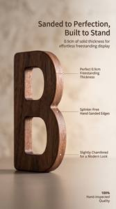 Letras del Alfabeto de Madera de Nogal Macizo de la A a la Z, Hechas a Mano, Ecológicas, Decoración Art <span class=keywords><strong>Deco</strong></span> para Letreros de Pared, Hogar, Bodas, Manualidades, Venta al Por Mayor - Product Image 2