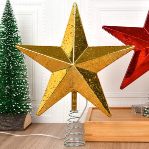 Décoration de sommet d'arbre de Noël LED faite à la main, à piles, étoile à cinq branches colorée pour une ambiance festive - Product Image 4