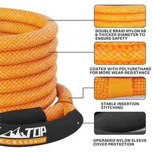 High Quality 4X4 Vehicle Offroad Towing Car Accessories Nylon Tow Rope 25mm X 6m Recovery Rope Kinetic
