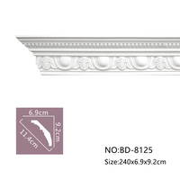 BD-8125 Moulures de Corniche LED Européennes d'Angle Intérieur en Plafond, Décoration de Bâtiment en Polyuréthane pour Hôtels
