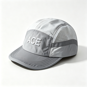 Gorra de running de malla de 5 paneles con bordado 3D ACE, de secado rápido, ligera, transpirable, para verano, viajes, uso casual, deportes al aire libre, con malla empalmada. - Product Image 3