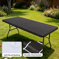 Nappe ajustée imperméable en PEVA avec dos en flanelle coupe-vent, imprimé damassé floral vert sauge, pour traiteur et fêtes