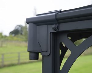 Pérgola de Aluminio para Exteriores, Gazebo con Techo de Policarbonato Impermeable, Protección UV, Canaletas para Lluvia, para Patio, Jardín, Terraza - Product Image 4