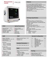 QD MEDICAL QD-PM12D Monitor Pasien Hewan Portabel Layar LED 12,1" Baterai Isi Ulang Output VGA Garansi 1 Tahun