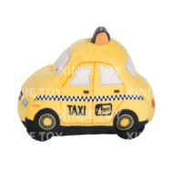 Jouet en peluche taxi personnalisé avec logo brodé, design de dessin animé, jouet en peluche voiture sur mesure