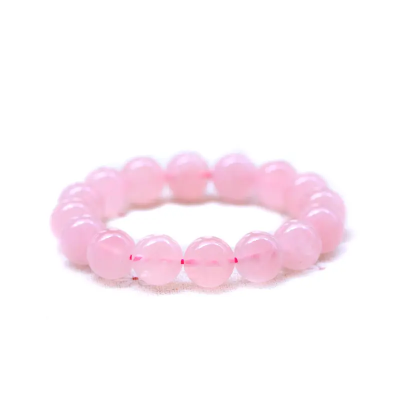 Bracelet extensible classique de perles de Quartz de Rose de pierre de cristal de guérison naturelle à la mode pour des filles