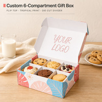 Boîte Cadeau en Carton Personnalisée pour Desserts, Biscuits, Cupcakes, Chocolats, Pâtisseries – 6 Compartiments, Couvercle Rabattable, Colorée, Vente en Gros Direct Usine