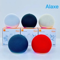 Alaxe Mini Enceinte de Bureau Sans Fil avec Écran LED RGB, Revêtement en Tissu, Subwoofer Stéréo Puissant, Alimentation par Batterie, Audio Home Cinéma
