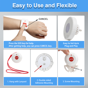 Système d'appel infirmier sans fil pour personnes âgées, combinant un téléavertisseur sans fil pour aidants et un téléavertisseur <span class=keywords><strong>SOS</strong></span> à un bouton - Product Image 5