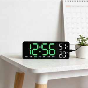 Digitaal eenvoudig groot LED-display Elektronische bureauwekker <span class=keywords><strong>Auto</strong></span> DST Dubbele alarmen Multifunctionele kalenders voor woondecoratie Kantoor - Product Image 5