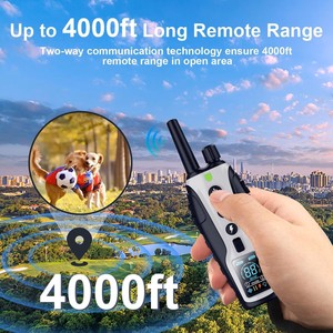 2025 Модернизированный 4000ft ошейник для дрессировки собак с дистанционно регулируемым звуком Вибрационный шок IP67 с мигающим светом для ночных прогулок - Product Image 5