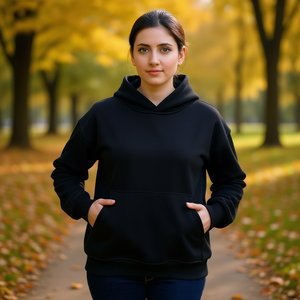 Custom Brand Women Hoodie Pullover Black Fleece Long Sleeve Casual Winter <b>Sweatshirt</b> Waterproof Breathable Quick Dry OEM Service - Product Image 2