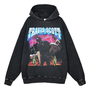 Felpa con Cappuccio Vintage Invernale Unisex (<span class=keywords><strong>Astroworld</strong></span>/Birds Eye View) Stile Hip Hop Streetwear Ecologica Antivento Vestibilità Ampia - Product Image 5