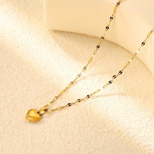Nuevo Collar de Corazón Minimalista y Moderno, Chapado en Oro de 18K PVD, Collar con Colgante de Acero Inoxidable para Mujer, Regalo - Product Image 3