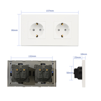 Prise murale électrique en plastique Bingoelec personnalisée en gros, panneau électrique standard UE, double prise allemande