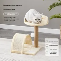 Vente directe d'usine : Cadre d'escalade et maison pour chat en peluche, plateforme de saut intégrée, griffoir, jouet pour aiguiser les griffes, vente en gros