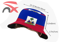 Casquettes en polyester de conception promotionnelle, impression intégrale, cadeau de voyage, chapeau bob avec drapeau haïtien pour la pêche
