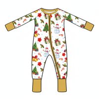 Combinaison en bambou pour nouveau-né, imprimé bonhomme de neige, arbre de Noël, fournisseur whatnot