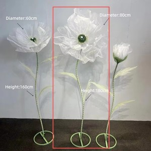 Factory Direct <b>Large</b> Real Touch <b>Artificial</b> Poppy <b>Flower</b> 80cm Silk Floor Standing Wedding Home Hotel Decor Wholesale - Product Image 2