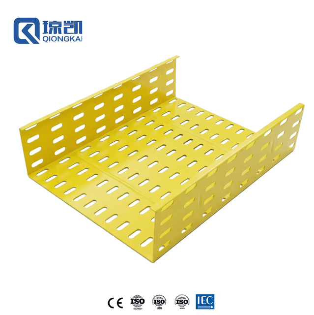 Premium Reinforced Cable Manage System Powder Coated RAL1023 Perforated Cable Tray for High Humidity and Temperature Environment