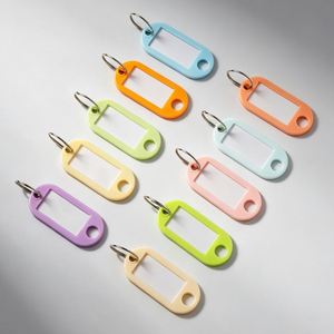 Chaînes en PVC couleur macaron avec anneau fendu pour carte d'identité vierge, étiquette d'identification manuscrite et porte-clés nominatif - Product Image 4