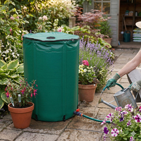 Collecteur d'eau de pluie pliable en PVC durable de 200 L, équipement portable avec fonction imperméable, baril à eau de pluie