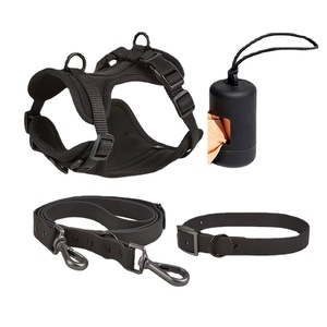 Harnais pour chien sans traction en PVC de luxe personnalisé OEM, ensemble de laisse et collier pour animaux de compagnie réglable et imperméable, fournitures pour animaux de compagnie - Product Image 3