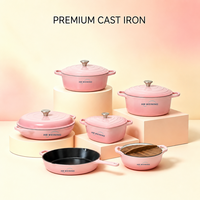 Ensemble de casseroles en fonte émaillée, collection de cuisine coordonnée avec couleur personnalisée et service OEM/ODM