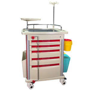 Chariot médical d'urgence pour perfusion, chariot d'hôpital de haute qualité avec tiroir, en <span class=keywords><strong>plastique</strong></span> et alliage d'aluminium, <span class=keywords><strong>colonne</strong></span> verticale, roulettes silencieuses - Product Image 1