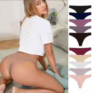 Calzoncillos cómodos de seda helada para mujer al por mayor, ropa interior personalizada para mujer, bragas sólidas sin costuras para parche bordado DIY - Product Image 1