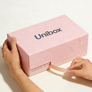 Boîtes d'expédition rigides personnalisées avec fermeture éclair pour emballage cosmétique, boîte cadeau en papier imprimé avec couvercle pour rouge à lèvres, parfum, soins de la peau - Product Image 2