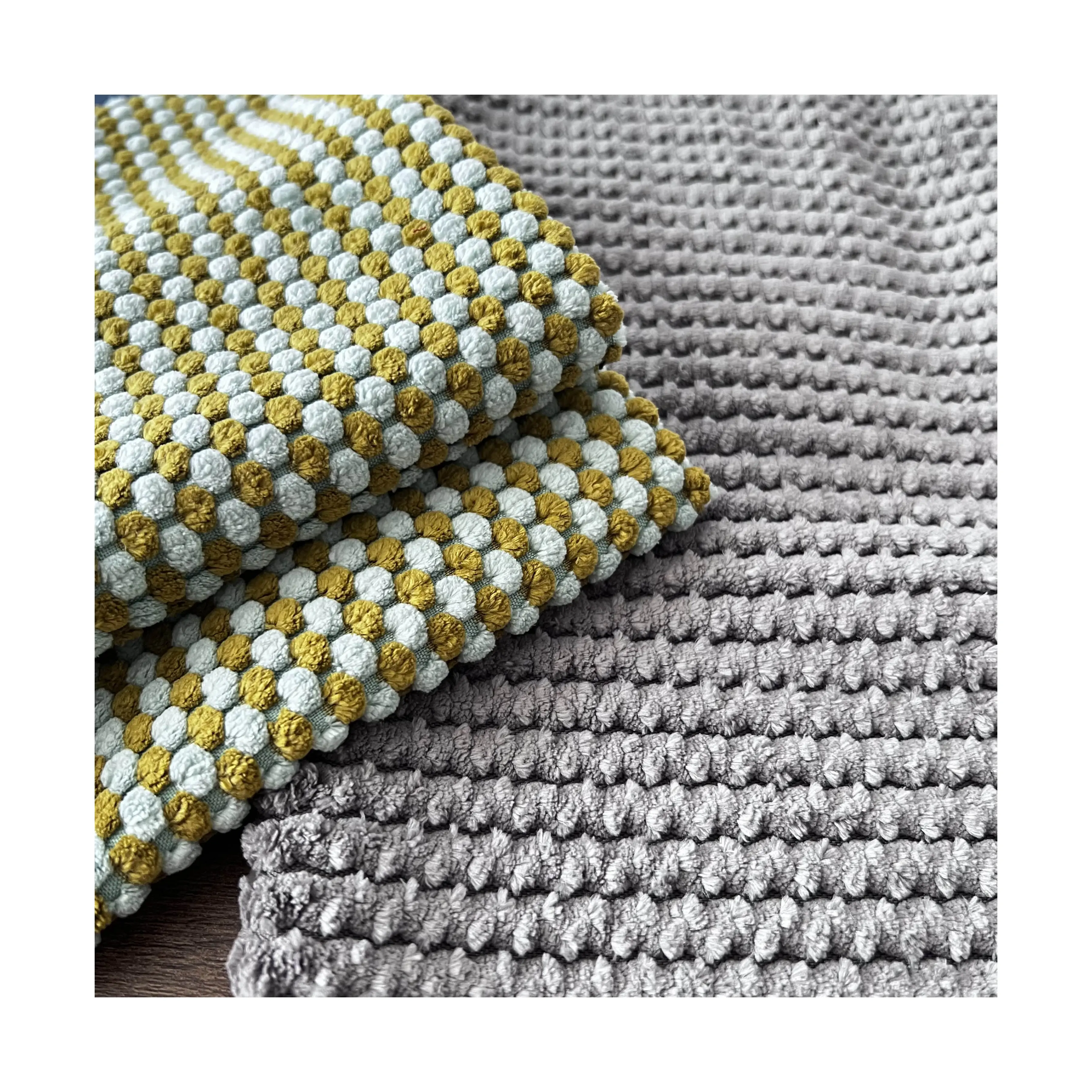Tùy chỉnh 100% polyester sofa vải 6 8 16 21 wale Stretch Nylon vải to sợi vải bọc cho sofa