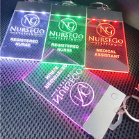 3 porte-clés lumineux USB rechargeables personnalisés de luxe, porte-clés lumineux UV, porte-clés lumineux LED