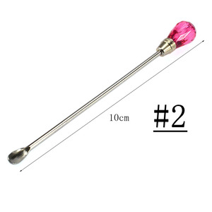 3PCS Nail Art กวนเครื่องมือสแตนเลสอะคริลิคผง UV เจลช้อน Spatula Pin Dotting ปากกาเล็บเล็บ - Product Image 3