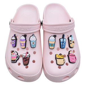 2025 Offre Spéciale usine ventes directes Boba lait thé café PVC chaussures charme en gros bricolage détachable chaussures décorations mignon - Product Image 3