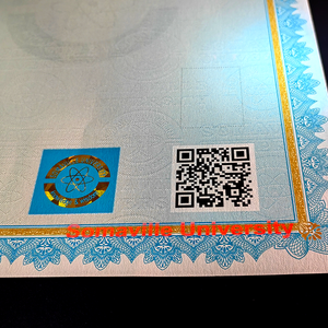 Kertas keamanan cluster kustom ukuran A4 sertifikat keamanan anti-salinan UV Invisible emas neon Hot Stamping - Product Image 4