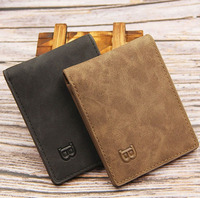 Dompet koin kulit PU Bisnis Murah Logo kustom dompet pria muda buram Vintage