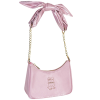 Sac Hobo Rose Tendance avec Nœud et Chaîne pour Femme, Sac à Bandoulière Doux et Brillant, Sac Mignon à Porter sous le Bras pour le Quotidien, les Trajets et les Rendez-vous