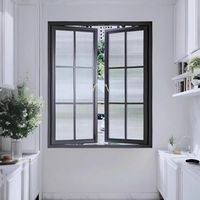 Ventanas interiores de estilo francés personalizadas, vidrio largo Hong envejecido con arco redondeado para cocina, dormitorio, nivel de piso, estilo abierto fijo