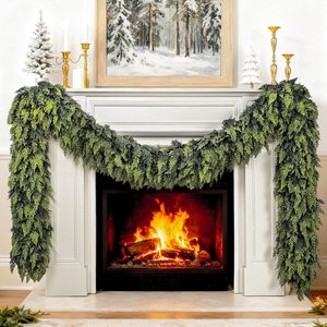 Guirnalda de Ciprés Realista YUELIAN, Follaje Artificial de Hojas Perennes para Chimenea, Escaleras, Decoración Navideña del Hogar - Product Image 1