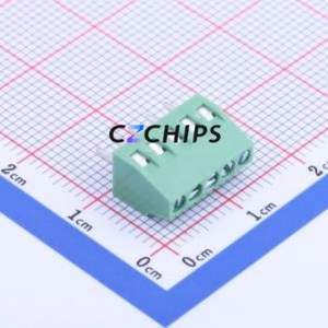 DB125-2.54-5P-GN-S Screw Terminal Block Through hole Component (THT),P=2.54mm Connector 1x5P 2.54mm Green Through Hole - Product Image 2