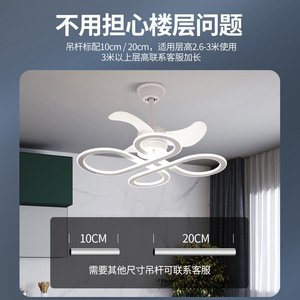 <b>Ceiling</b> Fan <b>Light</b> Led Integrated Modern Minimalist Bedroom Study Flush Mount Fixed Blade Silent Inverter - Product Image 5